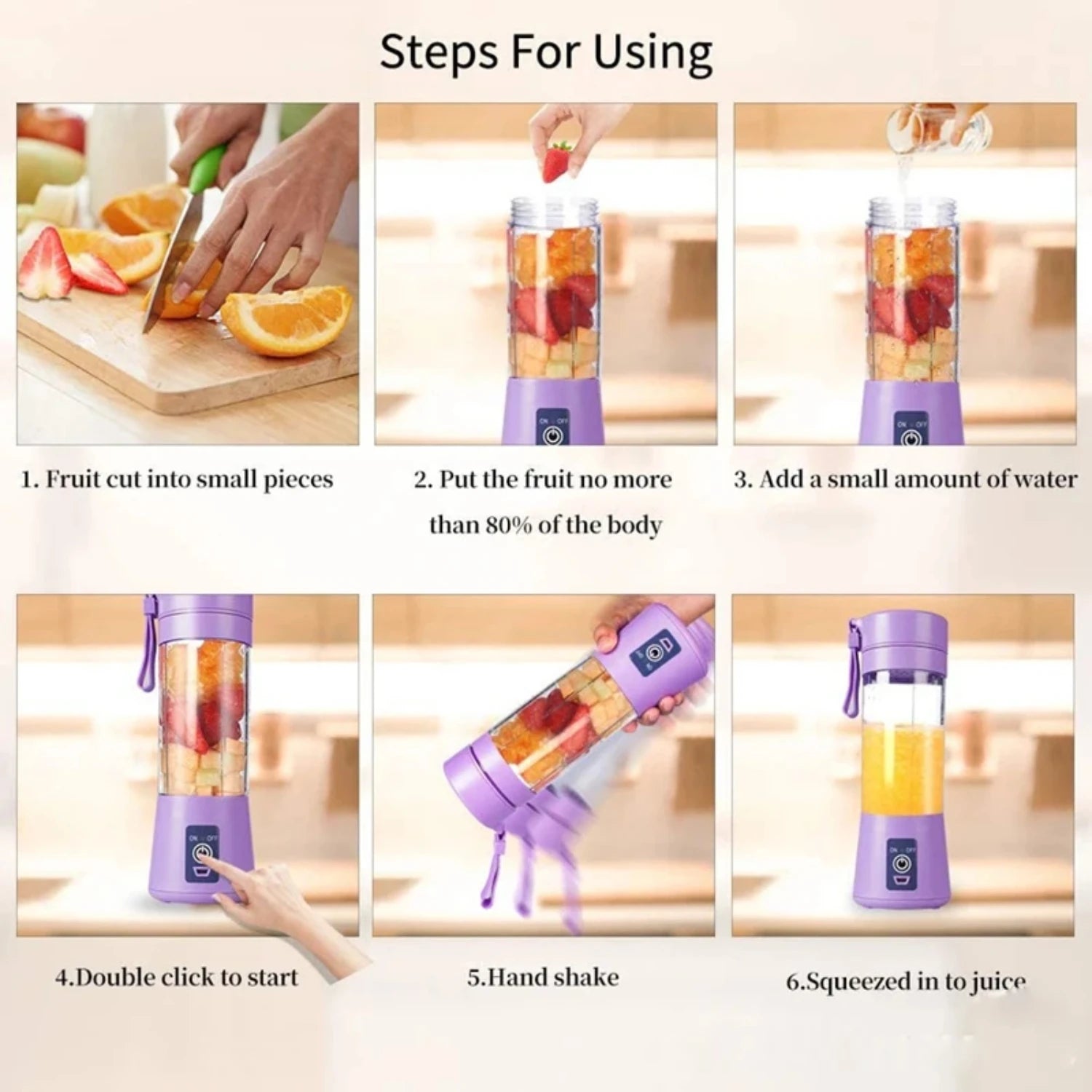 4 Blades USB Juicer Blender